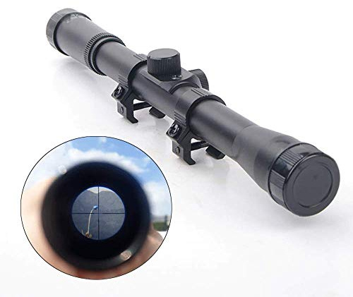 HOUND - Mirino telescopico sportivo 4x20 per carabine ad aria compressa e softair, include supporti (fucili di piccolo calibro) (solo per uso sportivo)