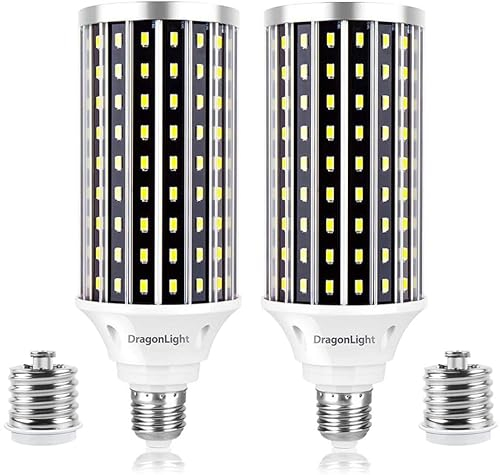 DragonLight Bombillas LED superbrillantes de 50W (equivalente a 400W) – 3000K blanco cálido 5000 lúmenes E27/E40 Edison para iluminación comercial, garaje, taller, oficina o patio (2 unidades)