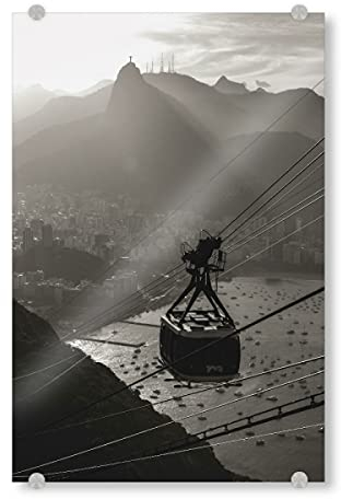 artboxONE Acrylglasbild 60x40 cm Natur Cable car in Rio Bild hinter Acrylglas - Bild Rio de Janeiro bondinho Brasil