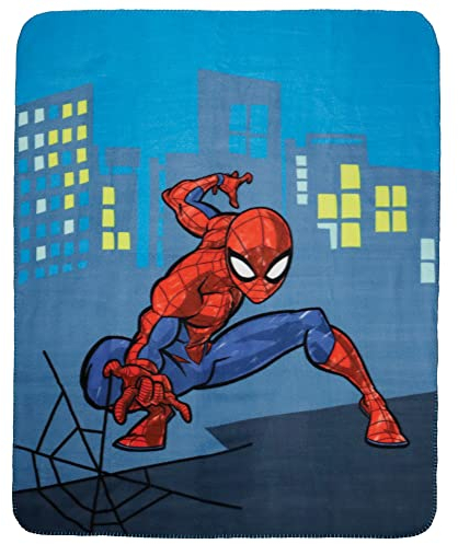 Spiderman Home Hero Plaid | 100% Polyester | OEKO-TEX | 110x140cm | Imprimé Garçon | Bleu