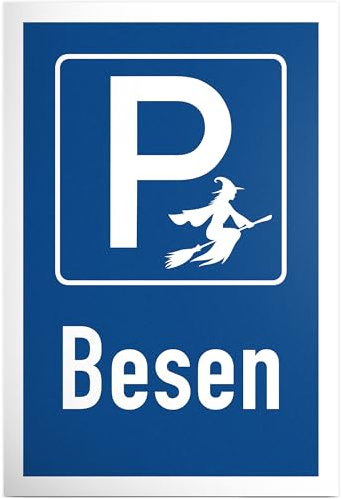 DankeDir! Parkplatz Besen Hexen - Schild 30 x 20 cm - Frauen Geschenk Geburtstagsgeschenk Geburtstag Freundin - Geburtstagskarte Partydeko Geschenkidee Geburtstagsdeko