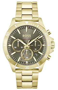 BOSS Chronograph Quartz Watch for Men TROPER Collection with Gold Colored Stainless Steel Bracelet - 1514059