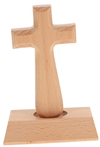 Veemoon Solid Wood Cross Ornament Wooden Cross for Decor Christian Catholic for Rustic Home Decor Spiritual for Bedroom Church