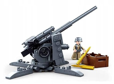 BirnePower Klemmbausteine Spielbausteine Spielset Militär Army Soldaten Bausatz Spielfigur 115 Teile Flugabwehrkanone Bausteine Spielzeug G158017