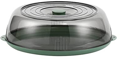 Mikrowellen Spritzschutz, Transparente Mikrowellen Abdeckung, Doppelgriff Design, Abdeckhaube für Mikrowellendeckel mit Boden, Deckel für Mikrowelle für Die Küche(Grün)