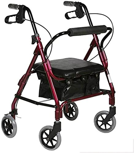 Rollator Walker Lauflernhilfe für Senioren Rollator Rollator Leicht Bremse Klappbar Lauflernhilfe Erwachsene Höhenverstellbarer Sitz