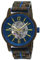 Holzwerk Germany Handgefertigte Automatik Herren-Uhr Öko Natur Holz-Uhr Holz Armband-Uhr Braun Blau Silber Analog (HW.Braun.Bla)