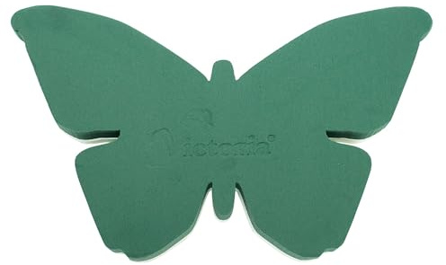 Creativery Nass Steckschaum Schmetterling 50x30x6cm - für Profi Floristen & Hobby Bastler - Frischblumen Steckschwamm Groß - Blumen Steckmasse Frühling - Floristik Zubehör & Floristikbedarf - Grün