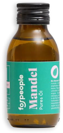 forpeople BIO Mandelöl 100ml – 100% pures Öl kaltgepresst für Gesicht, Körper und Haare – Bio Hautpflege Mandel Öl, vegan, parfümfrei – Geeignet als Basisöl & Mandelöl Massageöl