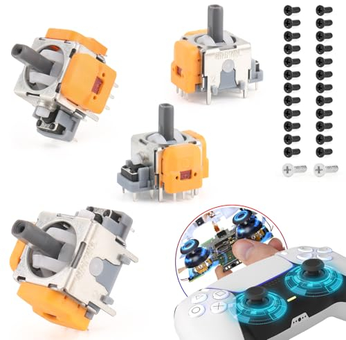 RongZy Hall Effekt Sticks für PS5 Kontroller Anti Stickdrift 3D Joystick Kompatibel mit Play Station 5 PS5 mit Schraube der Controller-Abdeckung(4 Stück)