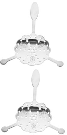 WATIIFUFU Metal Absinthe Spoons Set of 2 Divider Colander Strainer for Bar and Home Use