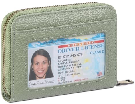 SENDEFN Small Purses for Women Credit Card Holder RFID Blocking Ladies Leather Purse Fashion Accordion Wallets Case for Women，Light Green
