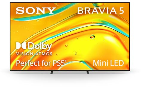 Sony BRAVIA 5 85 Inch TV, Mini LED, 4K Smart Google TV, XR Processor with AI Technology,120hz Television with Dolby Vision/Atmos, Exclusive Features for PlayStation®5, K-85XR50