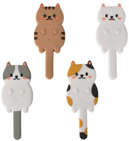Homirty Paquete De 4 Gancho Para Llaves,Ganchos Creativos En Forma De Gato,Gancho Flexible De Silicona Para Refrigerador,Gancho Magnético Para El Hogar Oficina Accesorios Decoración