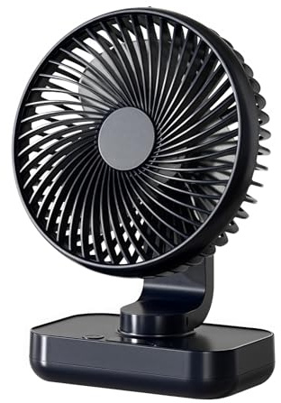 Mini ventilador de mesa, ventilador de mesa para camping, ventilador de mesa, ventilador silencioso, oscilación automática, batería de 4000 mAh y ventilador de mesa USB con 4 velocidades