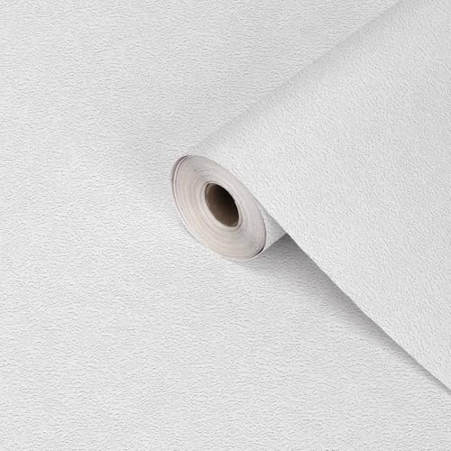 myforHD Selbstklebend Tapete Weißer Möbelaufkleber 40cmX600cm Verdickt Wandpapier Texturierte Tapete