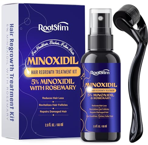 Minoxidil 5% Hair Growth Kit for Men and Women with Rosemary: Extra Strength Minoxidil Beard Regrowth Treatment Spray 2 FL OZ