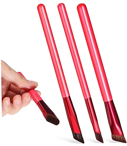CALLARON 3stücke Brow Pinsel Mit Abgewinkeltem Augenbrauenpinsel Für Make-up Fein Abgewinkelte Kosmetikpinsel Für Augenbrauenpuder Und Mascara