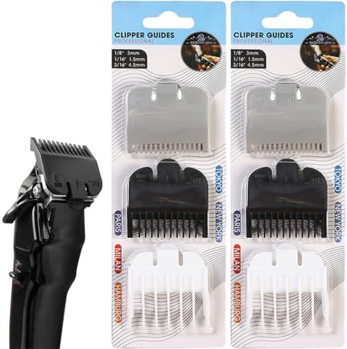 JEYORZY 6 piezas uego de Peines - Peines Maquina Cortar Pelo, Guía para Wahl Cortapelos, Barberos y Afeitadoras Corporales - Kit de recortador barba, para Máquina de Tijera Accesorios para Cortapelos