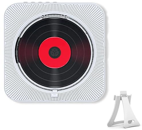 Wall Mounted CD Player with Bluetooth, Portable Music CD Player with Remote Control and Built-in HiFi Speakers for Home, Office, and Travel