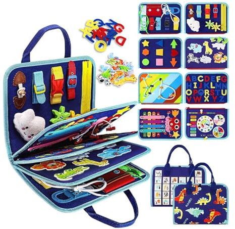 IZDUDO Busy Board Montessori, Planche Activité Tableau Sensoriel, Livre Jouet de Développement Motricité Fine & Éducation Préscolaire, Jeux Educatif pour Garcon Fille#5