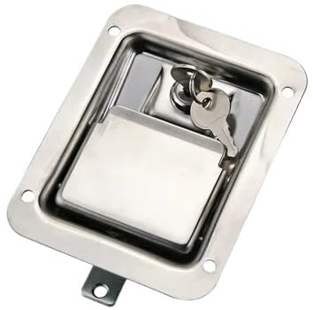 Serratura piatta in acciaio inossidabile con attacco a tre punti, serratura for porta dell'armadio, serratura for pannello quadrato, 1 pezzo