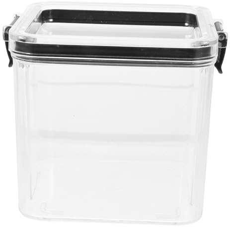 BESTonZON Pet Food Container Airtight Dry Food Bin 700ml Square Canister for Cat Dog Grain Snack Storage