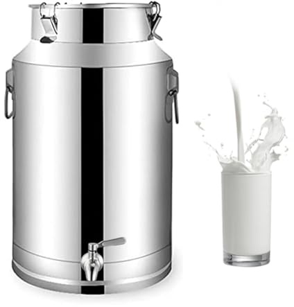 Bidon Inox Pour Huile d Olive 5l/10lavec Robinet,Pot À Lait Inox Avec Couvercle Réservoir Scellé en Acier Inoxydable Pots À Lait,Capacity-9L