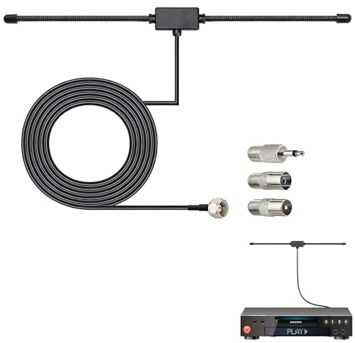 Jetstream DAB UKW Radio Antenne FM Dipolantenne mit 3m, FM DAB Radio Antenne 75 Ohm Dipol Antenne, kompatibel mit Tragbare Radiotuner, Stereoempfänger, Empfänger und Musikanlagen