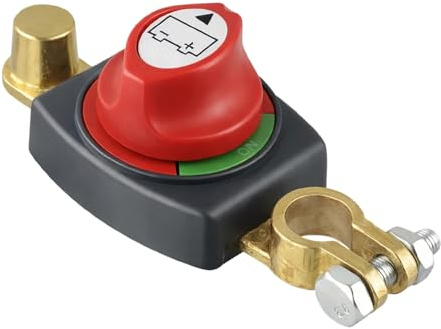 Batterie Trennschalter 12V-24V, Einstellbarer 180° Batterie Trennschalter, 275A ON-Off Wasserdicht Batterietrennschalter für Auto Motorrad Marine Boat Caravan