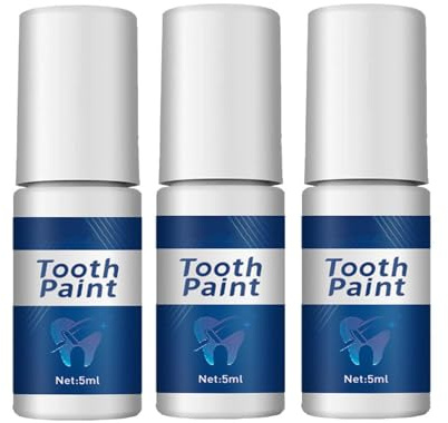 Instant Teeth Whitening Paint for Smokers, Temporary White Tooth Coating, Covers Surface Stains, Safe for Daily Use & Sensitive Gums, Portable (3PCS)