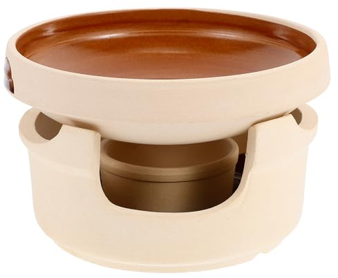 TEMPNAP Pentola in Ceramica Beige con Riscaldamento Concentrato a Fonte Naturale senza Rivestimento, Casseruola per Stufati e Zuppe per Cucina Tradizionale