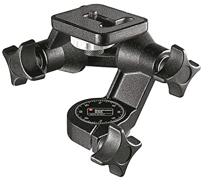 Manfrotto 3D Junior Tripod Head, for Camera Tripods, Fluid Ball Head, Camera Stabilizer, Photography Accessories for Content Creation