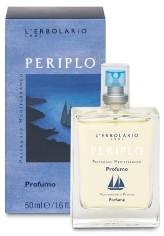 L'Erbolario Periplo Profumo Unisex, 50 ml | Adatto come Profumo Uomo & Profumo Donna - Fragranza Unisex Aromatica e Acquatica - Un Viaggio su un'Isola Mediterranea