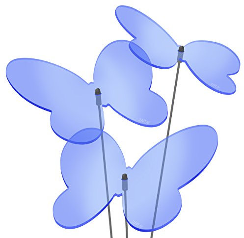 SUNPLAY Sonnenfänger Schmetterlinge Marie in BLAU, 3 Stück zu je 20 cm Durchmesser im Set + 70 cm Schwingstäbe