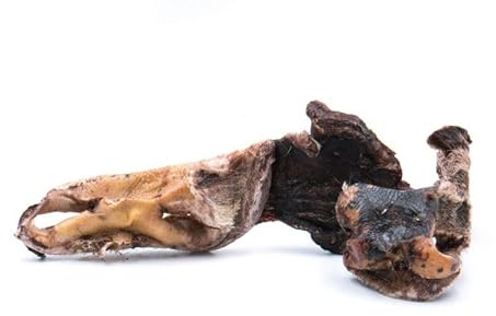 Grobys Futterkiste Rindernasen mit Fell Getrocknet aus Deutschland für Hunde, 1 Kilogramm