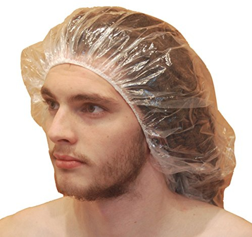 DreadLab - 3x Extra große Duschkappen für Dreadlocks/Lange Haare/Zöpfe - Transparentes Weiß - Einfarbig - Erwachsene