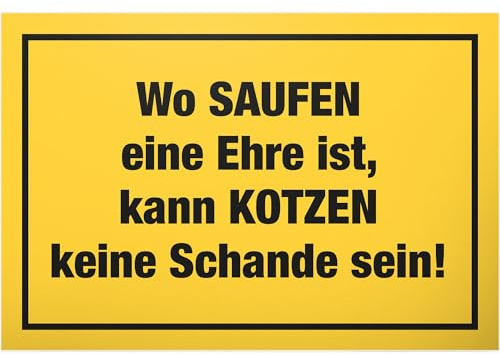DankeDir! Saufen Ehre Schild mit Spruch - lustiges Geschenk für ihn Geschenkidee Geburtstagsgeschenk Männer Jungs Party Deko Zubehör Scherzartikel JGA - Accessoire Fotobox 30 x 20 cm
