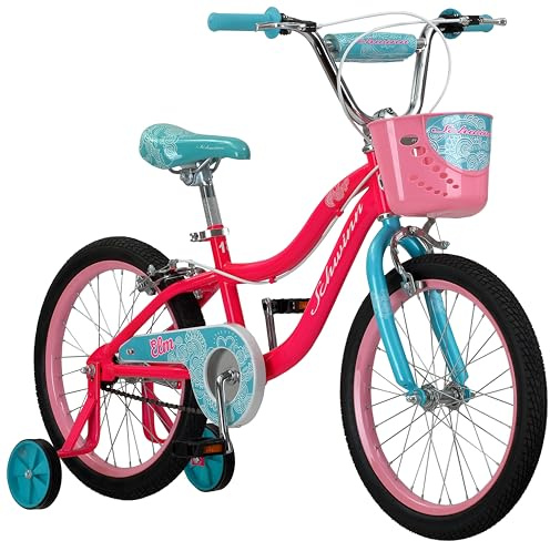 Schwinn Elm Bike, 18 Inch Bike for Kids Ages 5-9, SmartStart Ergonomic Design for Kids, Adjustable Seat Grows with your Child, Rear Coaster Brake and Front Caliper Brake, Training Bicycle