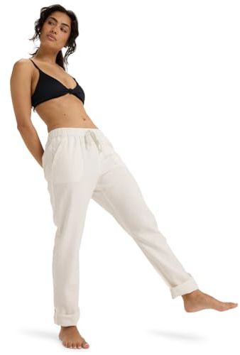 Roxy on The Seashore - Pantalon Cargo en Lin pour Femme Blanc