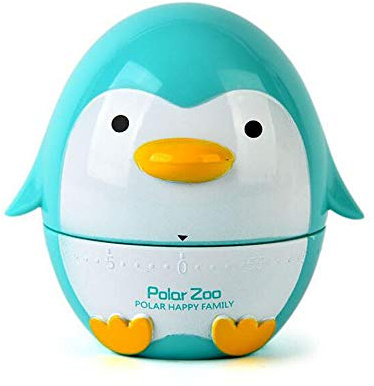 Belons Küchentimer 60 Minuten Kurzzeitmesser Pinguin Kurzzeitwecker Mechanische Eieruhr Manueller Zeitgeber Countdown Stoppuhr, Blau