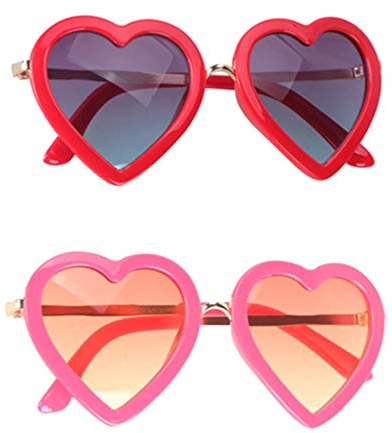 PRETYZOOM 2 Stück Herz Rot Rosig Party Brille UV Sonnenlicht Brille Party Kostüm Kostüm für Erwachsene Kinder