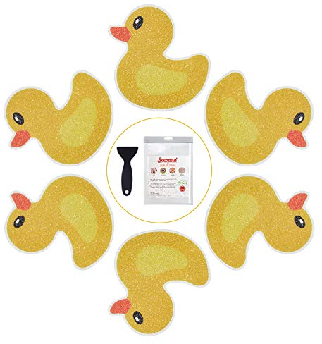 Secopad Adesivi Antiscivolo per Vasca da Bagno, 20 Pezzi, Adesivi per Bambini, per Doccia e Vasca da Bagno, con Raschietto di Alta qualità, ciascuno di Circa 11,4 x 8,9 cm