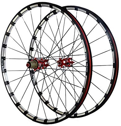 LSRRYD Radsport Laufradsatz Fahrradfelge 26 27,5 Zoll Fahrrad Laufradsatz MTB Doppelwandige Leichtmetallfelge Trilateral Fräsen Carbon Hub Scheibenbremse Vorderseite Und Rückseite