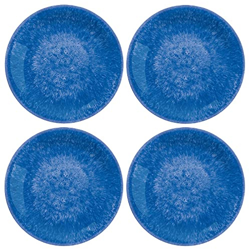 Bali Brights Dark Blue/Indigo Melamine/Plastic/BBQ/Outdoor Side Plate Set (4)