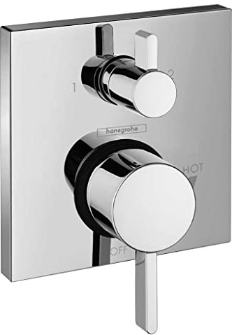hansgrohe Ecostat Modern Pressure Balance Shower Valve Trim with Diverter in Chrome, 15862001