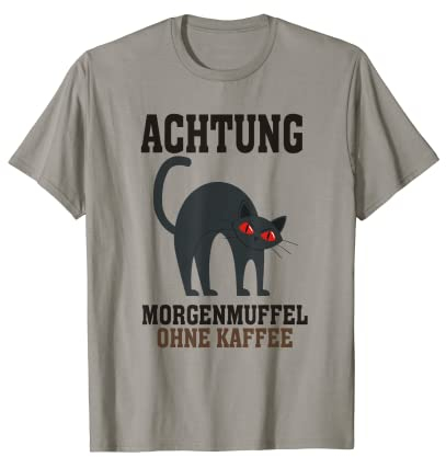 Cuillère du matin sans café, longue couche, chat. T-Shirt