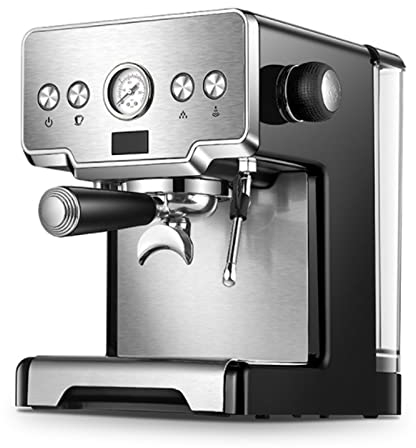 2-in-1 Coffee Maker with Milk Frother Espresso Coffee Machines Double Cup Drip Coffee Machine Compact Coffee Brewer Multiple Functions for Moka/Cappuccino/Tea for Home & Office Silver