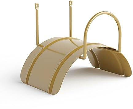 Livlig53 LIVLIG Schlauchhalter, Made in Italy Gartenschlauchhalter - aus pulverbeschichtetem Stahl geeignet bis 25 m Schlauch, Schlauchhalter Wand mit Schrauben und Dübeln, Gold