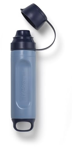 LifeStraw Peak Series – Solo personal water filter for hiking, camping, travel, survival and emergency preparedness. Removes bacteria, parasites and microplastics, Blue